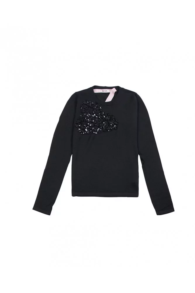 Pull en laine avec ruban et paillettes