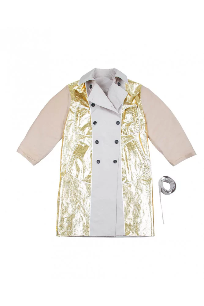 Reversible beige and gold trench coat N°21 for women