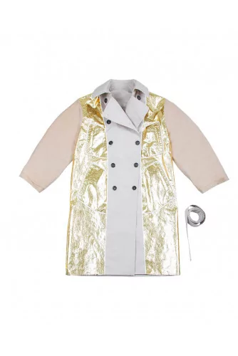 Reversible beige and gold trench coat N°21 for women