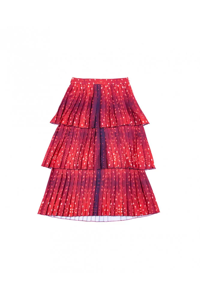 Midi skirt with wrinkled ruffles