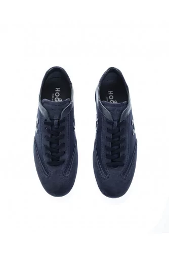 Olympia - Split leather sneakers with flocking H thin sole