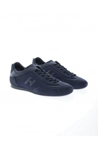 Olympia - Split leather sneakers with flocking H thin sole