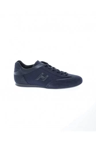 Olympia - Split leather sneakers with flocking H thin sole