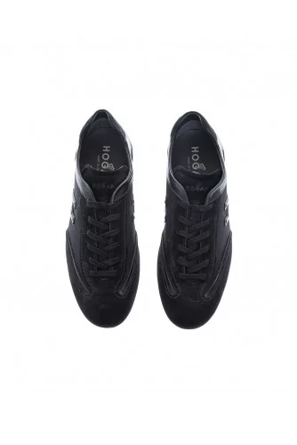 Olympia - Split leather sneakers with flocking H thin sole