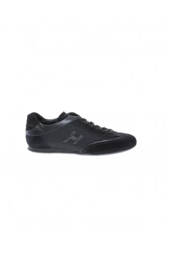 Olympia - Split leather sneakers with flocking H thin sole