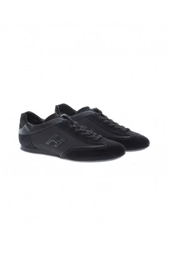 Olympia - Split leather sneakers with flocking H thin sole