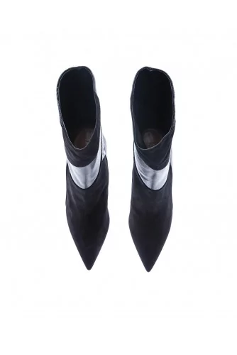 Calder - Leather and suede boots with pointed tip 85