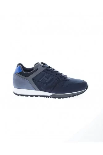 Running H321 - Multi material sneakers with flocking H