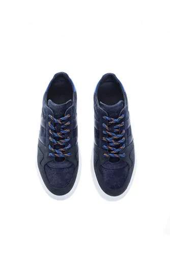 Tennis Hogan "Cassetta" bleu marine-bleu, perforée devant, pour homme