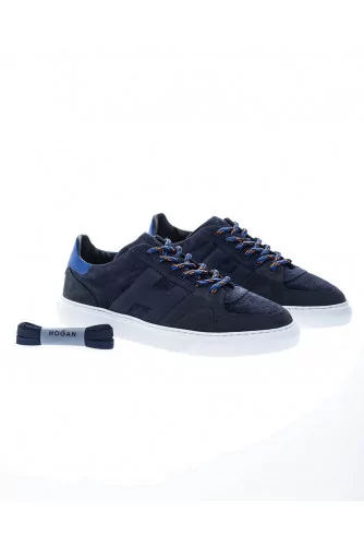 Tennis Hogan "Cassetta" bleu marine-bleu, perforée devant, pour homme