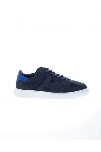 Tennis Hogan "Cassetta" bleu marine-bleu, perforée devant, pour homme