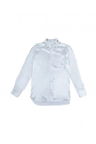 Chemise Marni ivoire, col avec percings pour femme