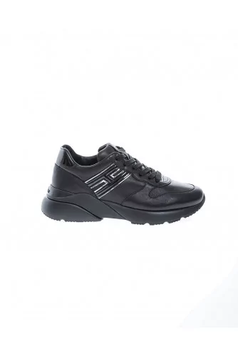 Tennis Hogan "Active One" noir-or, semelle 4cm noire, pour femme