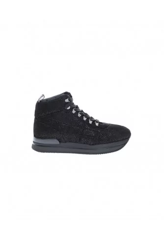 "222" Leather high-top sneakers with flakes