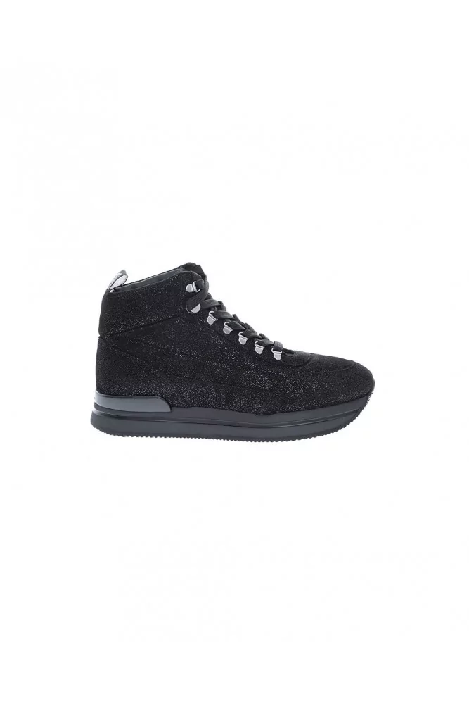 "222" Leather high-top sneakers with flakes