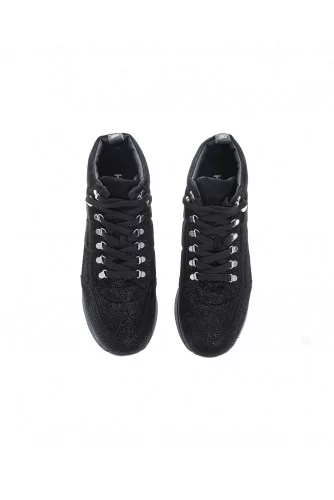 "222" Leather high-top sneakers with flakes