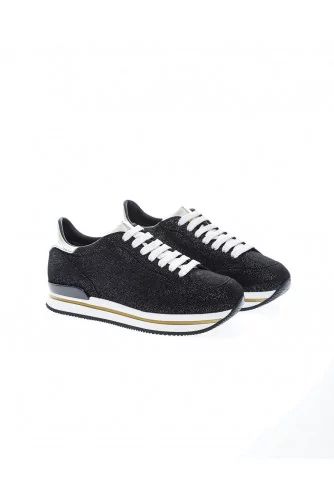 "222" Leather low-top sneakers with flakes
