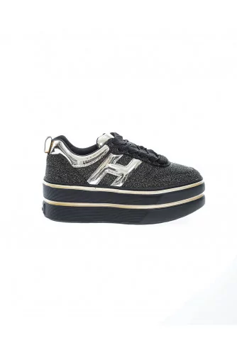 H449 de Hogan Baskets compensees noir or talon compense 60 pour femme