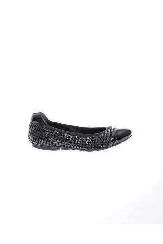 "Wrap" Patent and metalized leather ballerinas