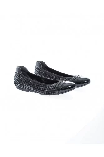 "Wrap" Patent and metalized leather ballerinas