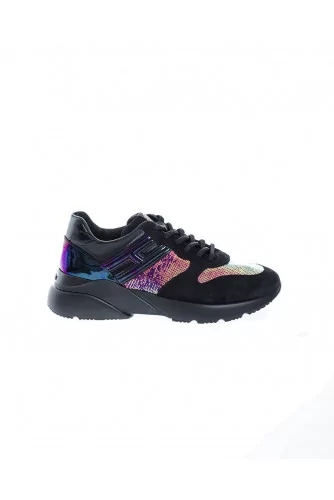 "Active One" Patent leather sneakers with multicolored flakes