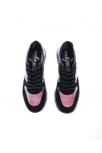 "Active One" Patent leather sneakers with multicolored flakes