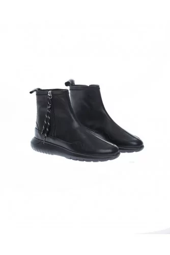 "I-Cube" Boots en cuir avec inscription brodée