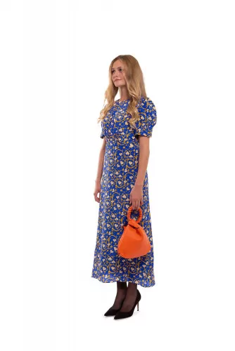 "Bianca" Robe en soie imprimé floral