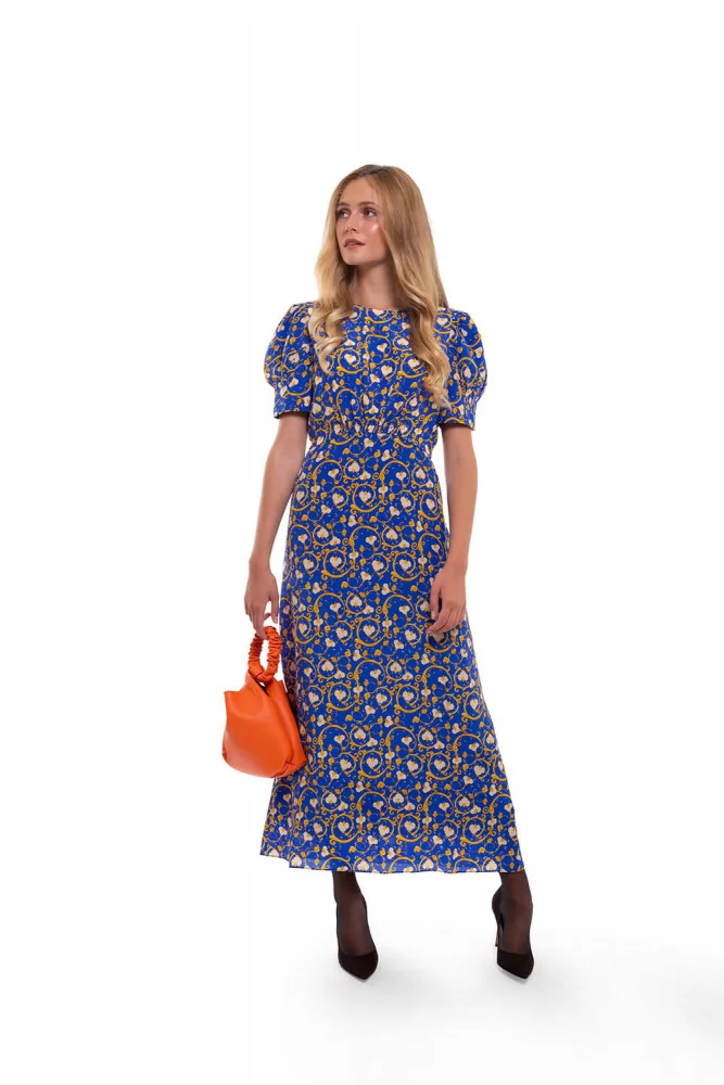 "Bianca" Robe en soie imprimé floral