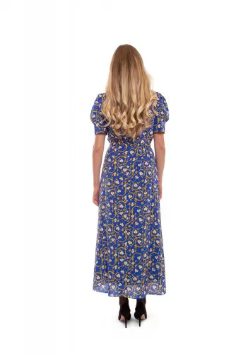 "Bianca" Robe en soie imprimé floral