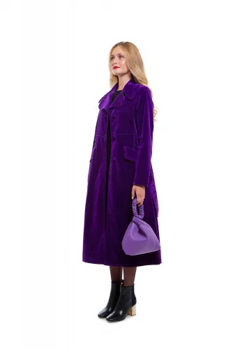 Manteau cintré style trench revers arrondis