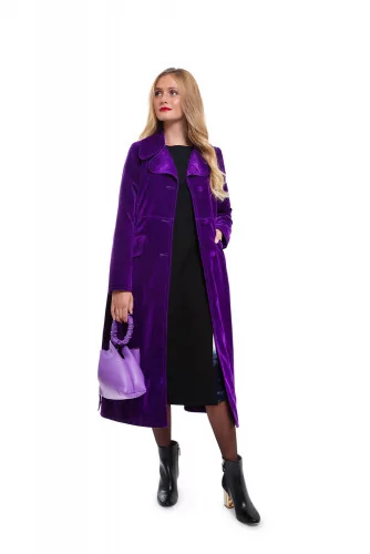 Manteau cintré style trench revers arrondis