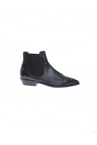 Boot Jacques Loup noir-or avec clous pour femme