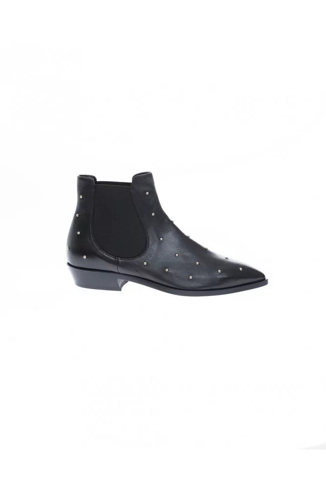 Boot Jacques Loup noir-or avec clous pour femme