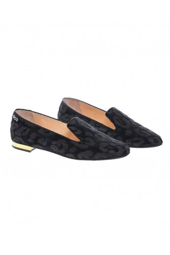 Achat Velvet slip-ons/moccasins with leopard print - Jacques-loup