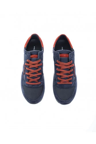 "Tropez Lu" Split leather sneakers escutcheon rusty border