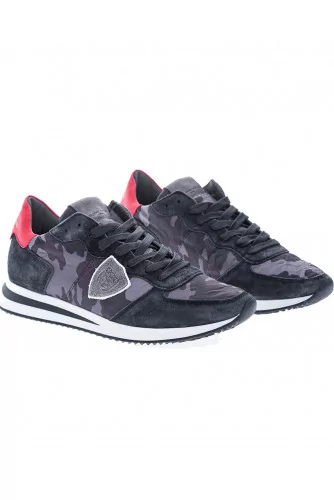 "Tropez X" Two-material sneakers camouflage print