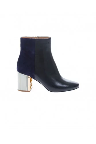 "Gigi Boot" Boots en cuir et suede avec bout rond 70