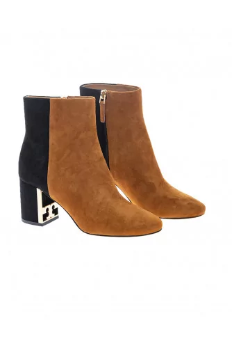 "Gigi Boot" Suede boots with round tip 70