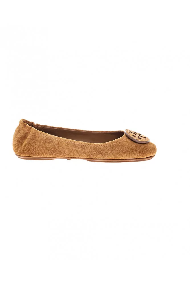 "Mini Travel" Natural leather ballerinas with logo