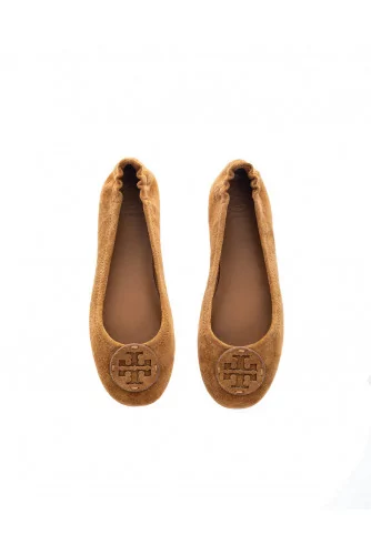 "Mini Travel" Ballerines en cuir au naturel avec logo