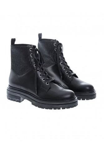 Leather boots with laces 20