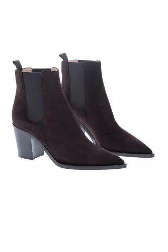 Boots en velours style texane 70