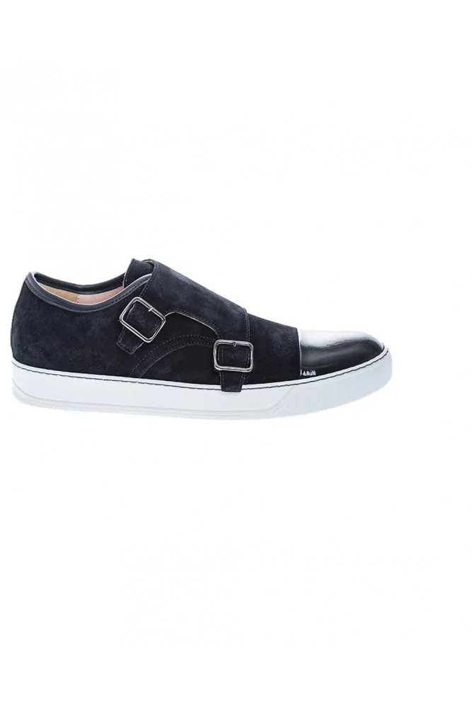 Derbys en cuir avec 2 boucles 5 1/2 bleu