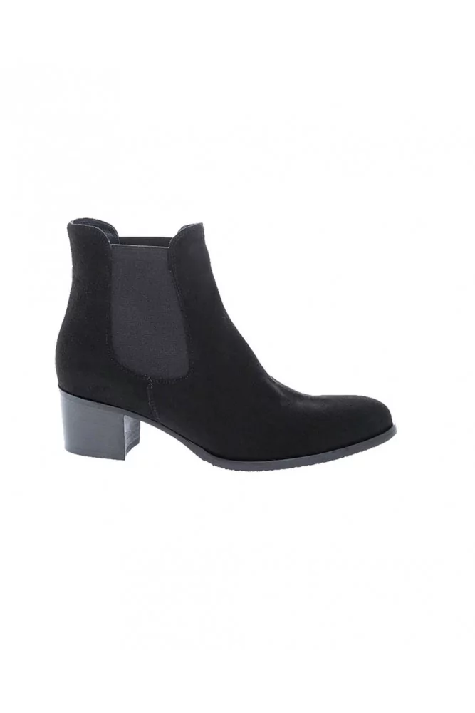 Jacques Loup - Classic black leather boots rounded tip 2 elastics on ...