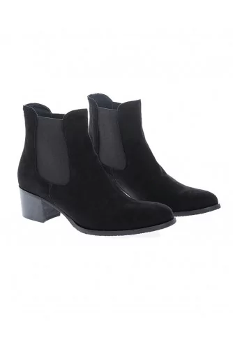 Achat Leather boots with 2 elastics rounded tip 50 - Jacques-loup