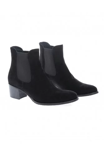 Boots en cuir avec 2 élastiques et bout arrondi 50