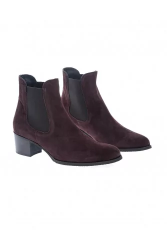 Boots en cuir bout arrondi et 2 élastiques 50