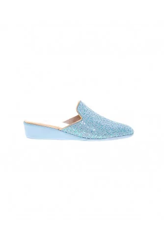 Pearled tissue indoor mules closed-toes 30