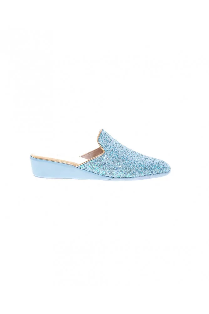 Pearled tissue indoor mules closed-toes 30